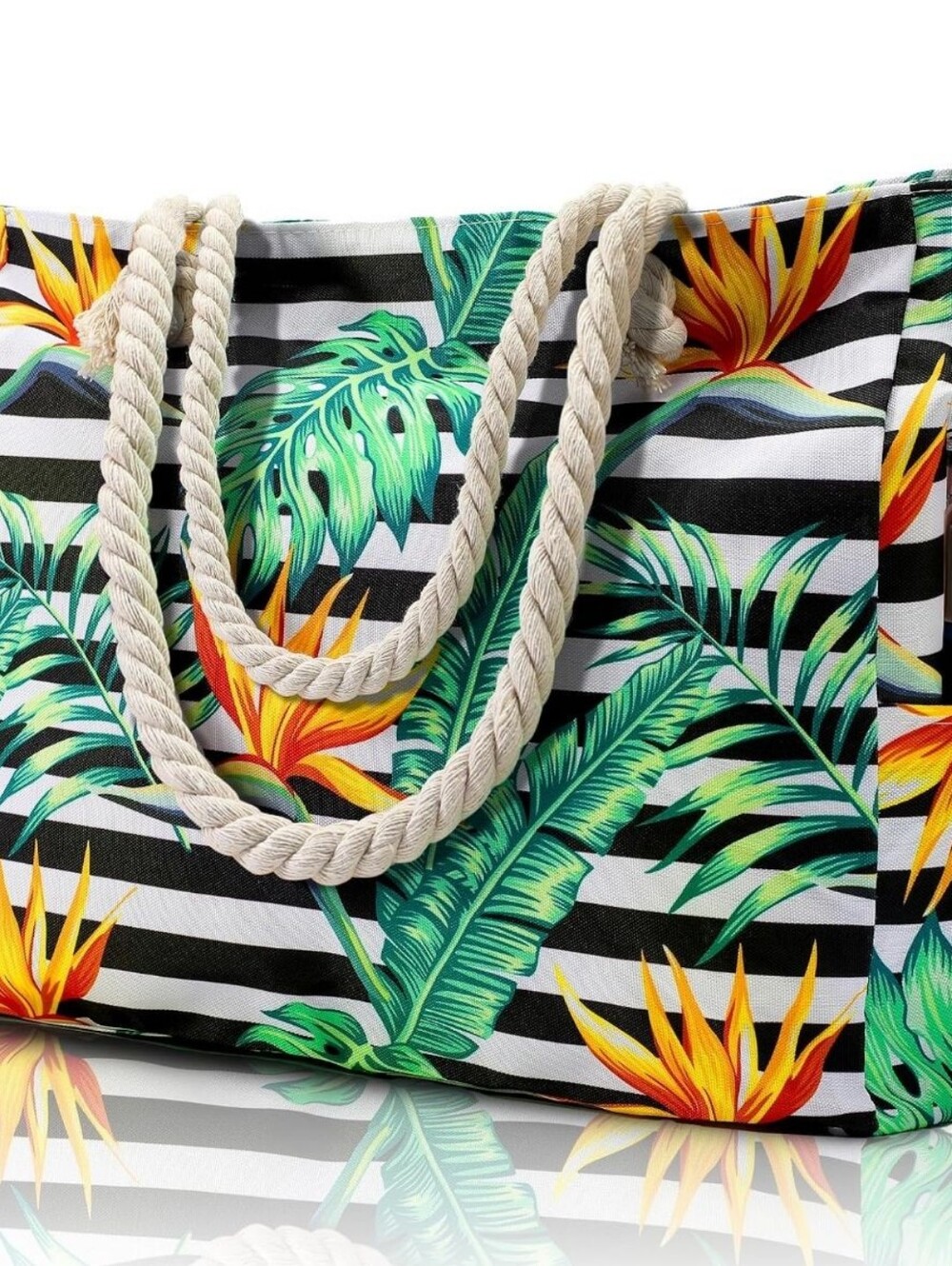 Large Beach Tote Bag Waterproof with Zipper